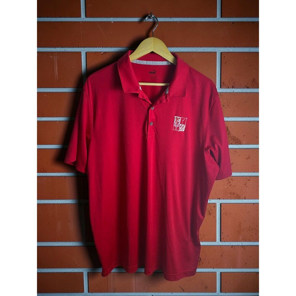 Puma Golf Polo Men's XL Red Performance Short Sleeve Shirt